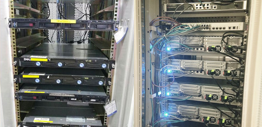 镇江电信数据中心机柜实景图